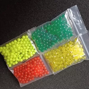 6mm BEADS -4 BAGS- 1OO CT. per bag -Spinnerbait Crawler Harness lures jigs craft - Picture 1 of 3