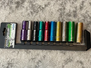 PITTSBURGH PRO 1/2 in Drive METRIC 10-19mm Color-Coded 10-Piece Deep Socket Set - Picture 1 of 8