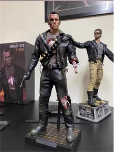 Damage Ver. Leather Jacket Pants For 1/4 Terminator T800 Arnold Action Figure - Picture 1 of 9