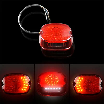 Rear Tail Brake Turn Signal Indicator Light Red Lens Fit For Harley Dyna Softail - Image 1 of 4