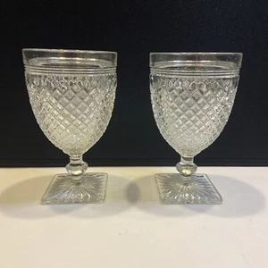 2 copas de agua Miss América de colección Anchor Hocking vidrio de la depresión 10 oz - Imagen 1 de 7