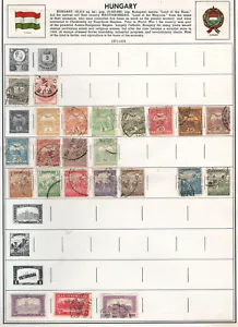 HUNGARY 1871-1919 Very Fine & Fine Used Stamps Hinged/ Glued on List - Bild 1 von 1