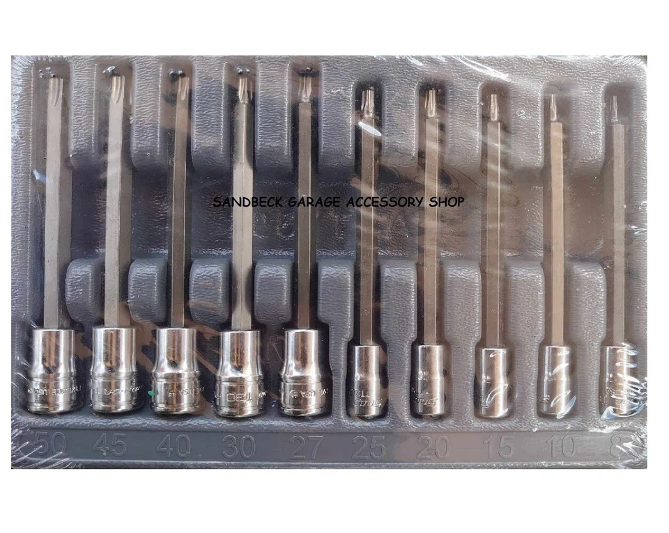Snap on 10pc Combination Drive Torx Bit Long Socket Set 210EFTXL