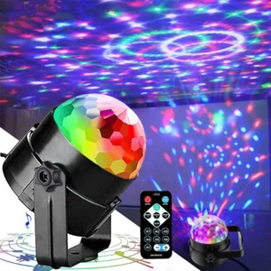 LED RGB Party Light Disco Ball Laser DJ Stage Strobe Remote Sound Activated - Picture 1 of 10