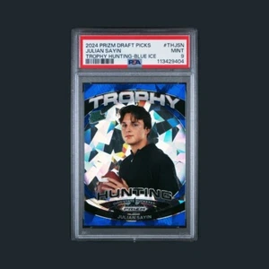 PSA 9 #/99 2024 Prizm Draft Picks - Trophy Hunting Julian Sayin Blue Ice (RC) - Picture 1 of 1