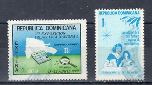 REPÚBLICA DOMINICANA 1979-1980 AÑO INTERNACIONAL DEL NIÑO DOS SELLOS USADOS - Bild 1 von 1
