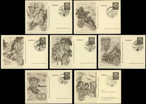 Stamp Day Mi# P242/01-07 Card Collection Special Postmarks WWII 1941 Germany - Picture 1 of 8
