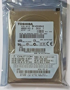 40 GB IDE Toshiba MK4026GAX P-ATA 5400 rpm 16 MB HDD 2,5" disco duro nuevo - Imagen 1 de 1