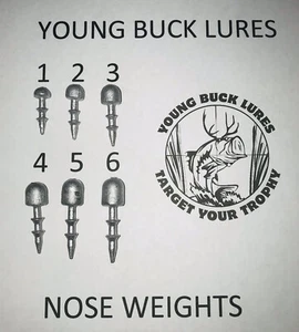 Youngbucklures Wacky Worm / pesi naso Neko / pesi esca da nuoto 10 pezzi 6 taglie - Foto 1 di 2