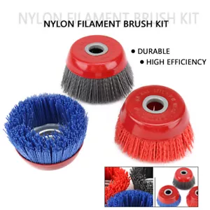 100mm Abrasive Nylon Wire Cup Brush Wheel Angle Grinder Polishing Rust Removal - Picture 1 of 13