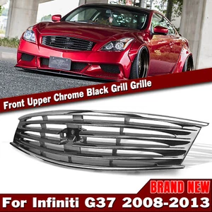 Front Grille Chrome Black For Infiniti G37 2 Door Coupe 2008-2013 Q60 2014-2015 - Picture 1 of 12