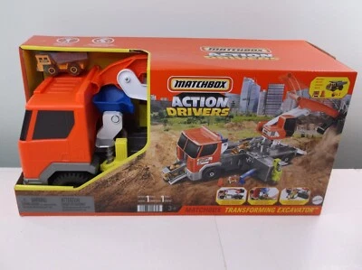 Matchbox Action Drivers Transforming Excavator Playset New in Box - Image 1 of 4