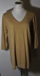 CAROYLN TAYLOR Tan Tunic V-Neck Sweater Top Women's Size 16-18W NWT - Picture 1 of 6