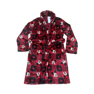 Disney Mickey Mouse Red Plaid Robe With Belt Size 4T/5T - Picture 1 of 7