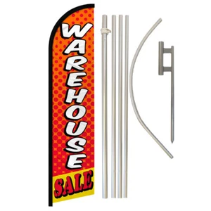 Warehouse Sale Full Curve Windless Swooper Flag & Pole Kit Sale Flag - Picture 1 of 9