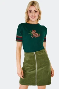 Retro Vintage Forest Bunny Embroidered Style Sweater - Picture 1 of 5