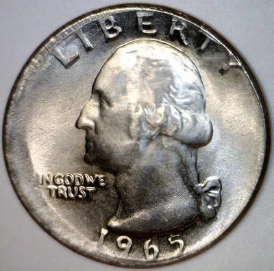 1965 ERROR OFF CENTER Washington Quarter Unc. / BU Details O/C Coin   NR - Image 1 of 4