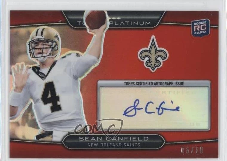 2010 Topps Platinum Red Refractor Rookie Auto /10 Sean Canfield #21 Auto RC - Image 1 of 2