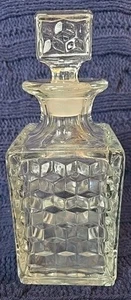 VTG Fostoria Glass Square Decanter W/Stopper, 3lbs7oz. SKU6 - Picture 1 of 14