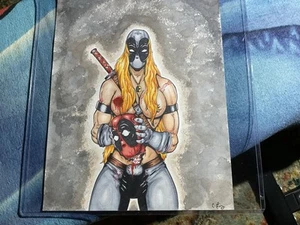 Original Comic Art Marvels LADY DEADPOOL 12”x9” Pen/ Marker Medium - Picture 1 of 9