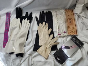 Halloween Costume 6pr. gloves sizes for small hands & GLOVE FORMS 1940-1950s - Picture 1 of 24