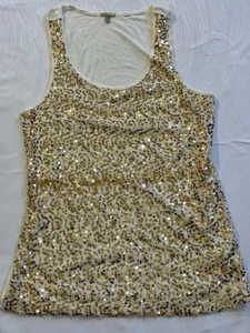 Canotta Charlotte Russe XL paillettes oro Y2K party clubwear festival vacanze - Foto 1 di 6
