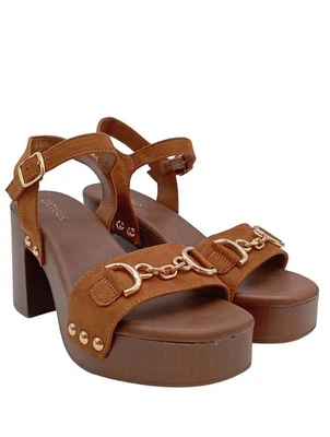 CATWALK Sandalias de tacón alto Mujeres Sandalias de tacón Talla EU 38 marrón - Imagen 1 de 4