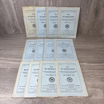 The Numismatist Catalogues 1933 Complete Set Of 12 Books Coins Money Medals - Image 1 of 4