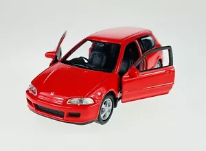 WELLY 1992 HONDA CIVIC V RED 1:34 DIE CAST METAL MODEL NEW IN BOX - Picture 1 of 6