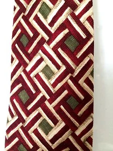 JOS.BANKS JOSEPH SILK BURGUNDY KHAKI BEIGE NECK TIE HAND PAINTED IN ITALY USA - Picture 1 of 9