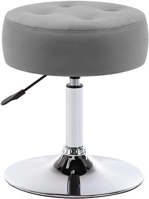 Velvet Vanity Stool Chair Swivel Makeup Stool Adjustable Round Ottoman Bench - Image 1 of 4