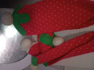 toddler scarf and beanie strawberry matching set  9 to 24 months handmade Hawaii - Picture 1 of 2