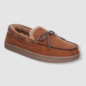 Club Room Men's Brown Slip-On Moccasin Slippers Shoes Size 10-11/L - Picture 1 of 4