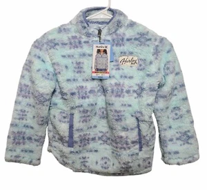 Hurley Girls Sherpa Printed Quarter-Zip Jacket  S 6/6X NWT - Picture 1 of 8