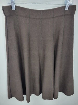 Nic and Zoe Skirt Womens Medium Brown Knit Flared Circle Academia Boho Neutral - Image 1 of 4