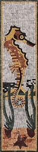 Sea Horse Love Under Water Life Animal Marble Mosaic - Picture 1 of 1