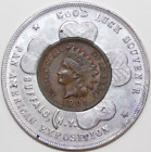 New Listing1901 Indian Head Cent Encased Good Luck Penny Pocket Piece #0122