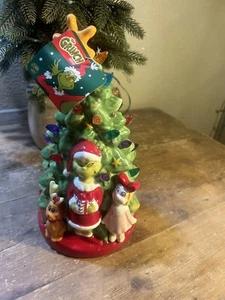 New Grinch Light Up Ceramic Tabletop Tree Please Read - Picture 1 of 5
