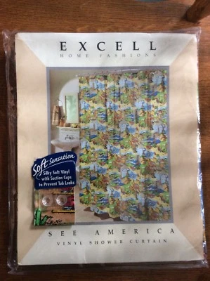 Excell Home Fashions See America Vinyl Shower Curtain - Image 1 of 4