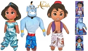 BRAND NEW OFFICIAL DISNEY ALADDIN SOFT PLUSH TOYS 10" 20" ALADDIN GENIE JASMINE - Picture 1 of 7