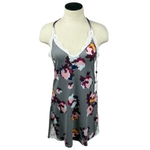 Vestido para dormir gris Laundry by Shelli Segal con ribete floral de encaje talla S - Imagen 1 de 13