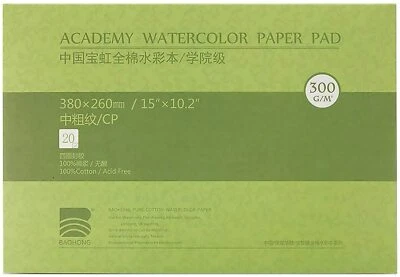 BAOHONG Academy Grade Watercolor Painting Paper, 100%Cotton Cold Press, 20 Sheet - Image 1 of 4