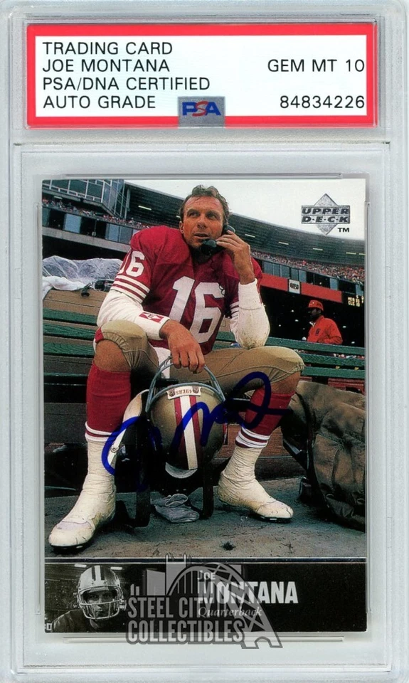 Tarjeta autógrafa Joe Montana 1997 Upper Deck #178 PSA/DNA 10 Foto 1 de 1