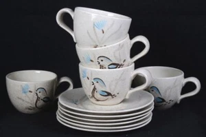Lot of (5) Vintage REDWING Quail BOB WHITE Dinnerware: CUPS & SAUCERS - Picture 1 of 2