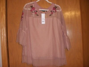 NWT WOMEN'S BAKU PINK LILASTEM SHIRT 2X MSRP $74.00 - Picture 1 of 2