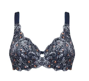 SUSA 80E special price Latina 8008 lace bra underwired white flowers 167 - Picture 1 of 3