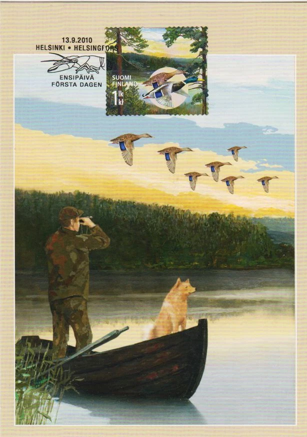 Duck Hunting Braille Stamp Mint Maxi Card FDC Finland 2010 - Image 1 of 1