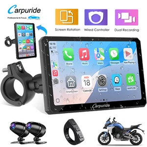 Carpuride W712D Moto Carplay Bildschirm 1080P Doppelkameras CarPlay Android Auto - Bild 1 von 9