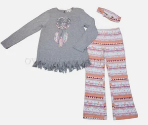 Jessica Simpson GIRLS 3PC TOP PANTS AND HEADBAND (GRAY MULTI 6)NWT - Picture 1 of 1