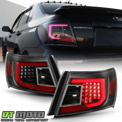 Luces traseras de tubo LED negras mejora para Subaru Impreza/WRX 2008-2011 sedán Foto 1 de 4